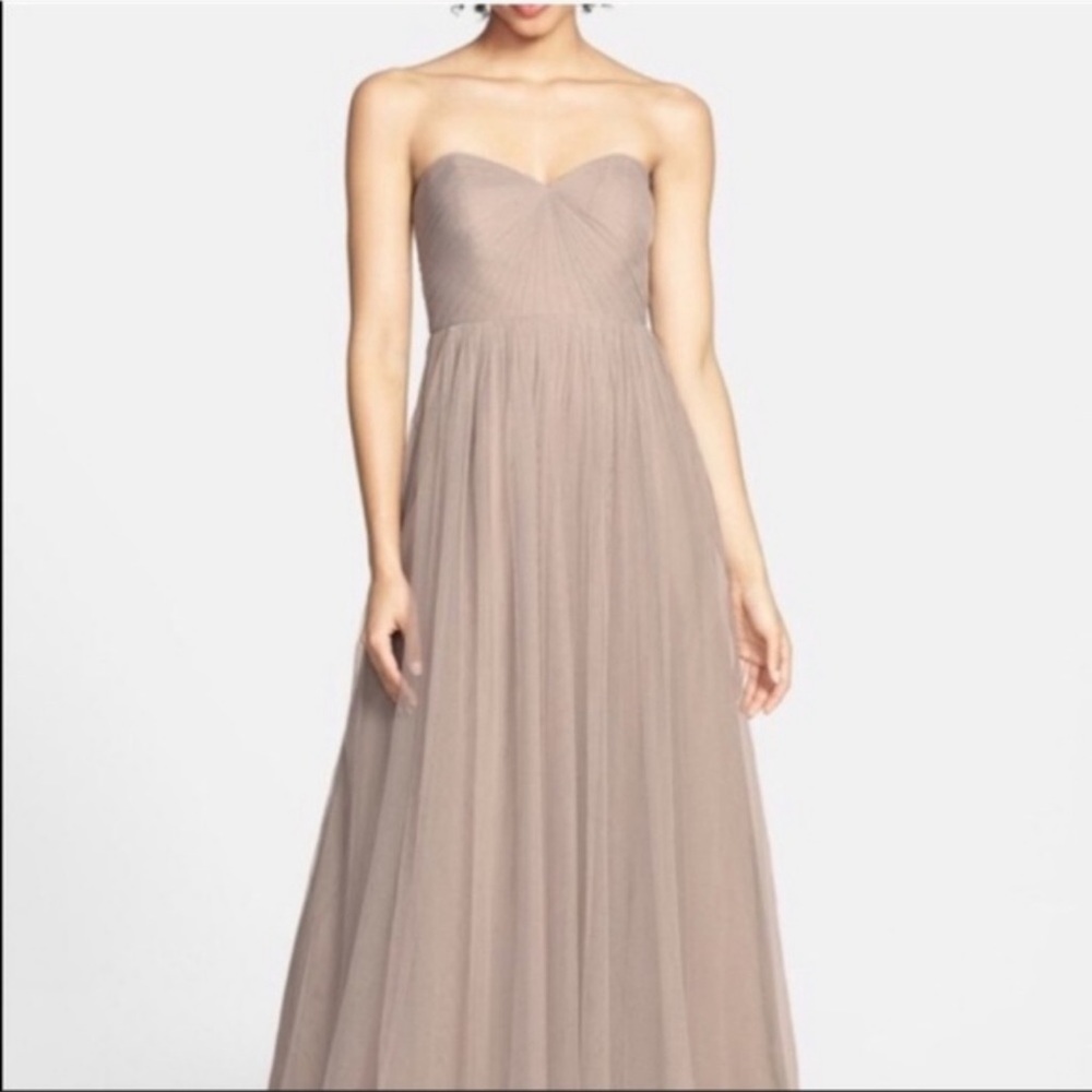 Jenny Yoo Annabelle Tulle Convertible Dress Taupe